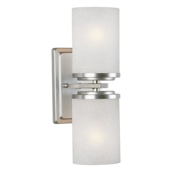 2424-02-55-Forte Lighting-Duo - 2 Light Wall Sconce-13 Inches Tall and 4.5 Inches Wide-Brushed Nickel Finish