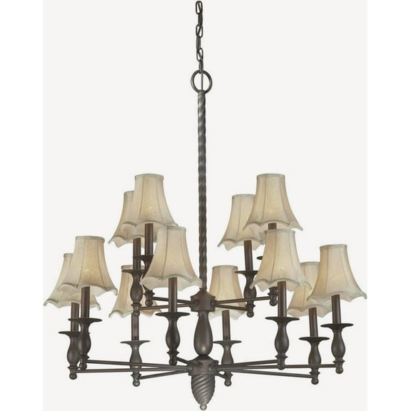 Forte Lighting 2521-12 34Wx36h 12 Light Chandelier - Bronze