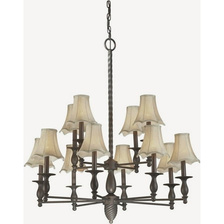 Forte Lighting 2521-12 34Wx36h 12 Light Chandelier - Bronze
