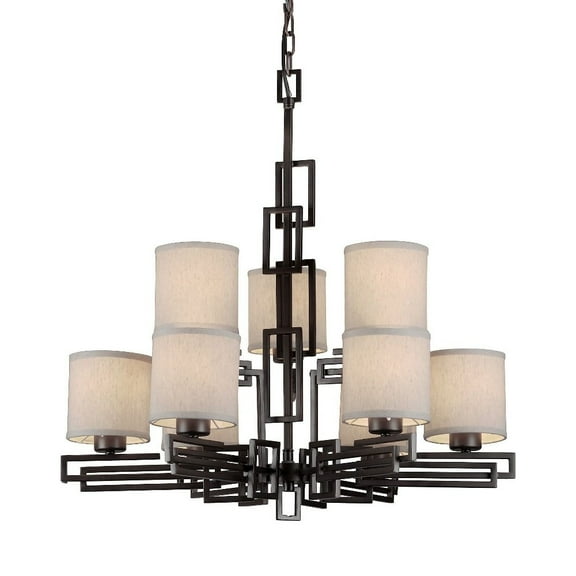 Forte Lighting 2550-09 9 Light 2 Tier Chandelier - Bronze