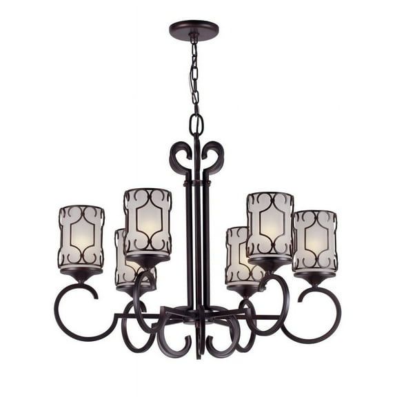 2584-06-32-Forte Lighting-Ezra - 6 Light Chandelier-25 Inches Tall and 29 Inches Wide     -Traditional Installation