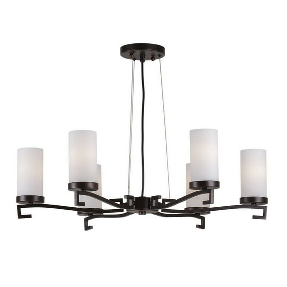 2592-06-32-Forte Lighting-Luke - 6 Light Chandelier-7.75 Inches Tall and 27.75 Inches Wide