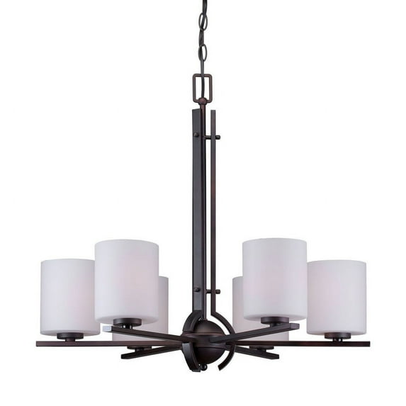 2602-06-32-Forte Lighting-Foy - 6 Light Chandelier-23.5 Inches Tall and 26 Inches Wide-Antique Bronze Finish -Traditional Installation