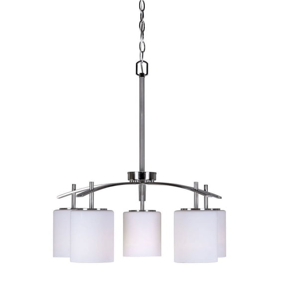 Forte Lighting 2635-05-55 5 Light 22.25" Wide Chandelier - Nickel