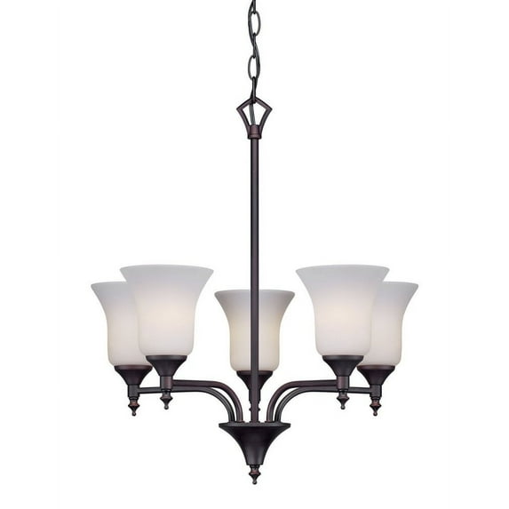 2638-05-32-Forte Lighting-Gian - 5 Light Chandelier-22 Inches Tall and 19.5 Inches Wide-Antique Bronze Finish -Traditional Installation