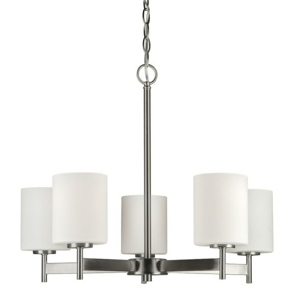 Forte Lighting 2645-05 5 Light 23" Wide Pillar Candle Chandelier - Nickel