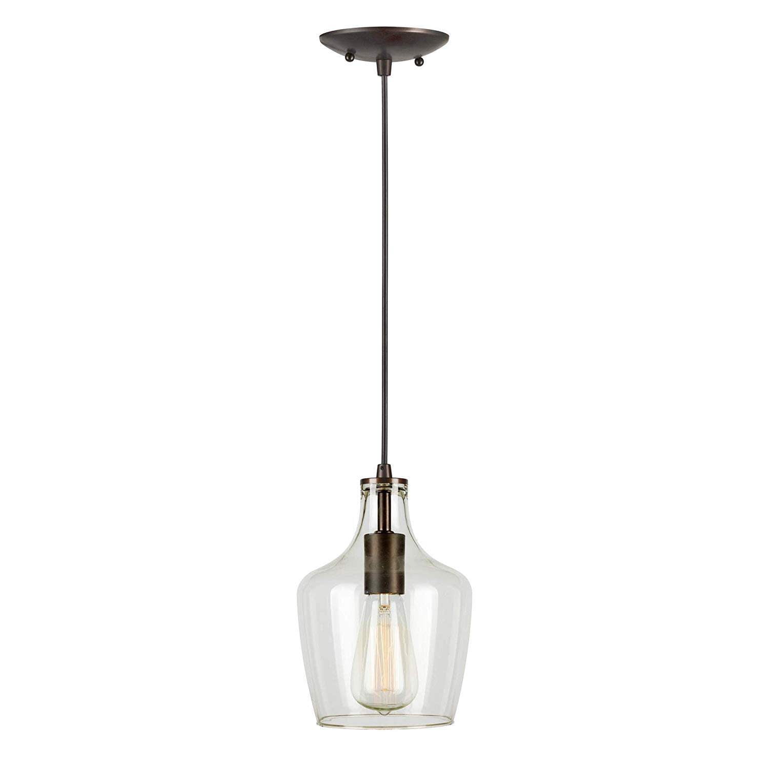 Milo Mini Pendant Light in Brushed Nickel with Glass Shade