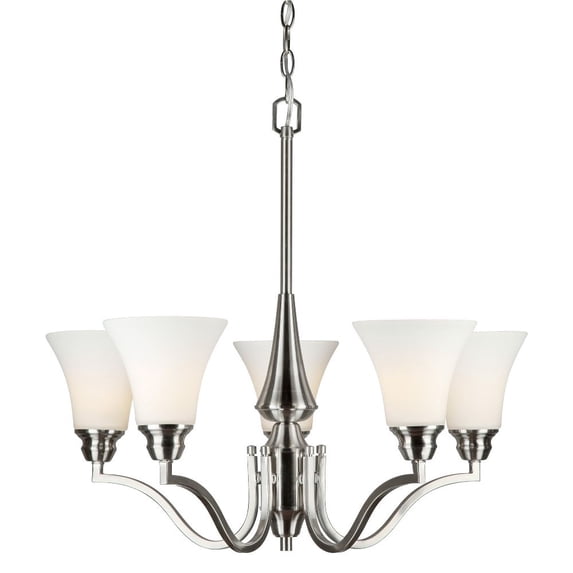 2690-05-55-Forte Lighting-Wayde - 5 Light Chandelier-24 Inches Tall and 27 Inches Wide -Traditional Installation