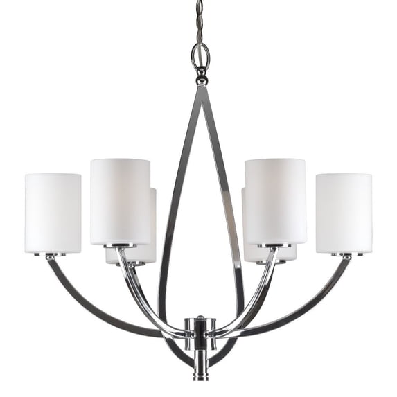 Forte Lighting 2696-06-05 6 Light 26" Wide Pillar Candle Chandelier - Chrome