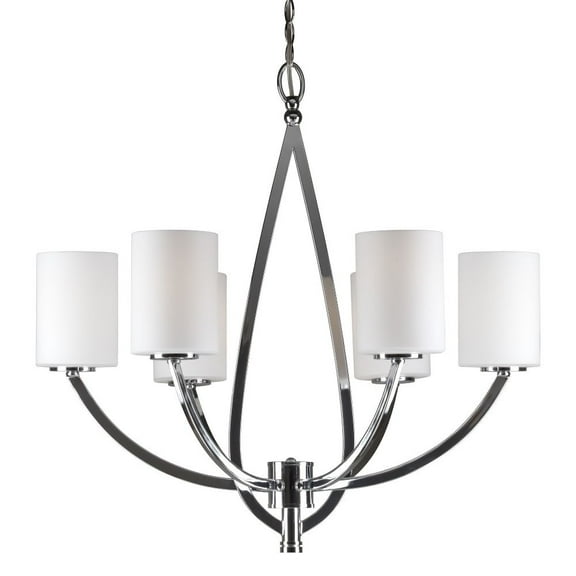 Forte Lighting 2696-06 6 Light 26" Wide Pillar Candle Chandelier - Chrome