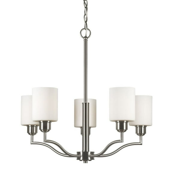 Forte Lighting 2714-05 5 Light 25" Wide Pillar Candle Chandelier - Nickel
