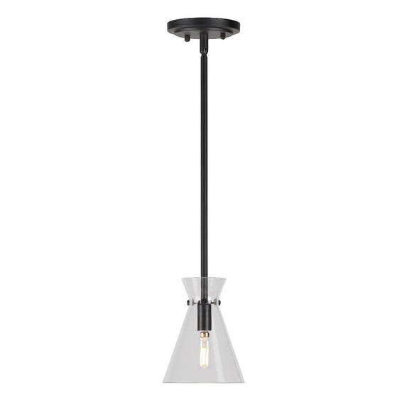 Forte Lighting 2733-01 Beaker 6" Wide Mini Pendant - Black