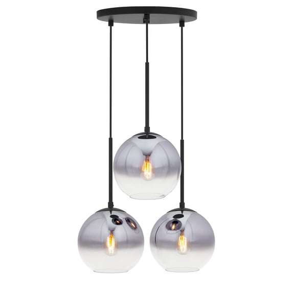 2757-03-04-Forte Lighting-Callisto - 3 Light Pendant In Transitional Style-16.25 Inches Tall and 15.25 Inches Wide-Black Finish