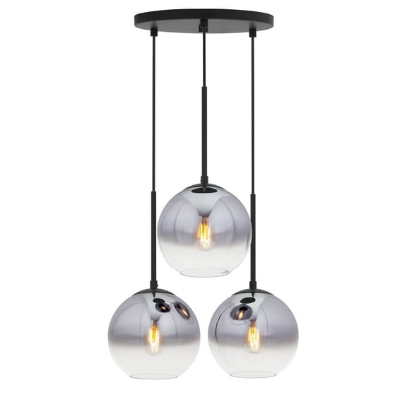 2757-03-04-Forte Lighting-Callisto - 3 Light Pendant In Transitional Style-16.25 Inches Tall and 15.25 Inches Wide-Black Finish