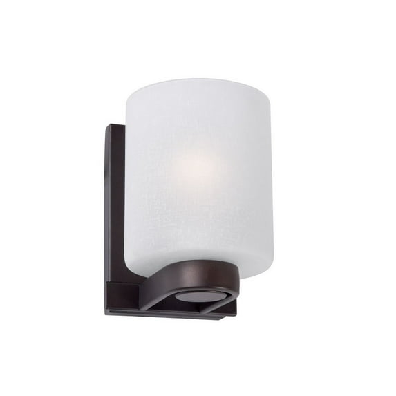 5142-01-32-Forte Lighting-Mona - 1 Light Wall Sconce-7.25 Inches Tall and 5 Inches Wide-Antique Bronze Finish