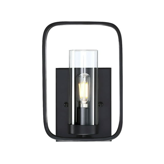 Forte Lighting 5197-01 Kineo 6" Wide Wall Sconce - Black