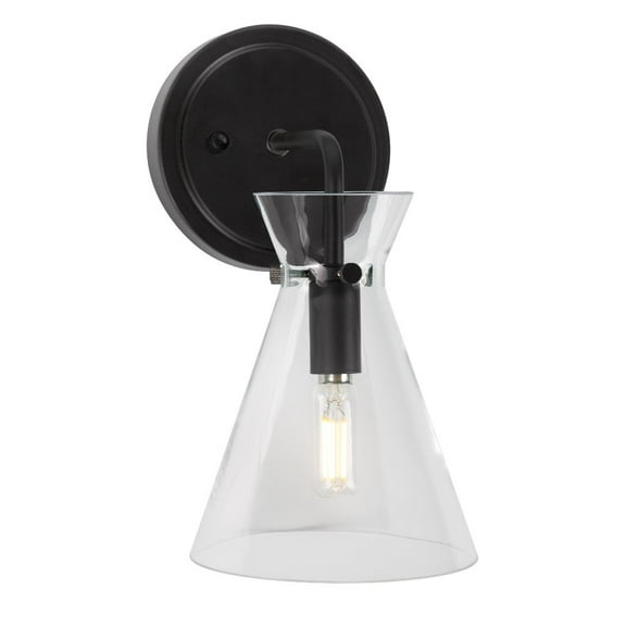 Forte Lighting 5733-01 Beaker Wall Sconce - Black