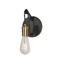 7061-01-62-Forte Lighting-Essy - 1 Light Wall Sconce-6.75 Inches Tall and 5 Inches Wide-Black/Soft Gold Finish