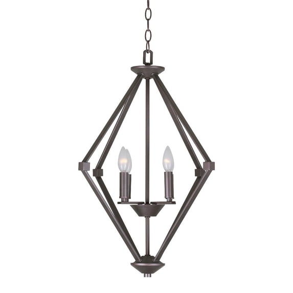 7062-04-32-Forte Lighting-Eddy - 4 Light Foyer Pendant-27.25 Inches Tall and 20.5 Inches Wide-Antique Bronze Finish -Traditional Installation