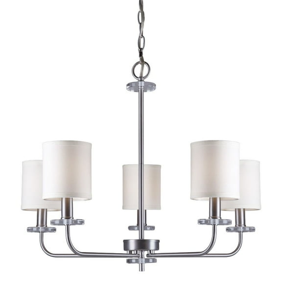 Forte Lighting 7070-05 5 Light 26" Wide Chandelier - Nickel