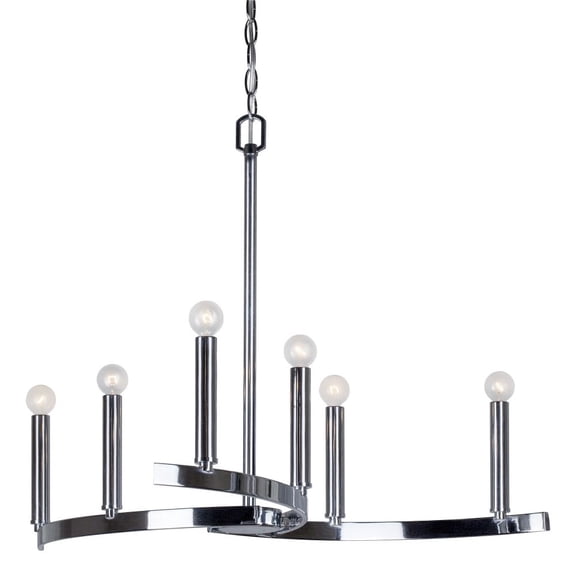 7075-06-05-Forte Lighting-Wyatt - 6 Light Chandelier-21.5 Inches Tall and 27.25 Inches Wide     -Traditional Installation