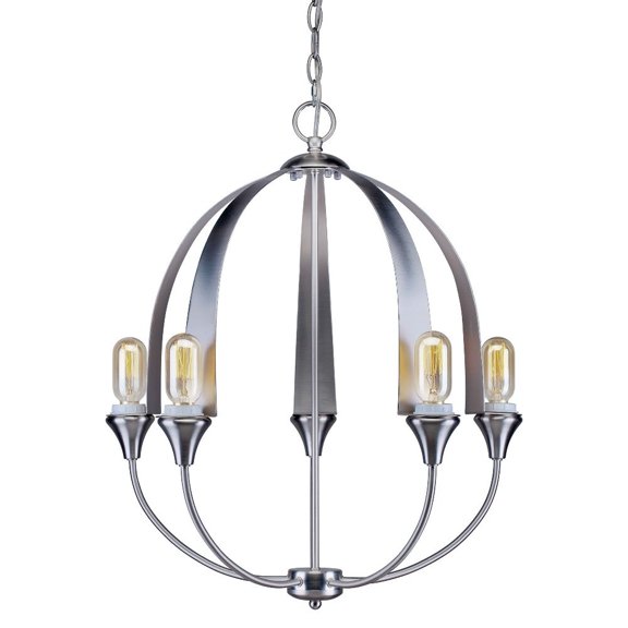 Forte Lighting 7087-05-55 5 Light 20" Wide Chandelier - Nickel