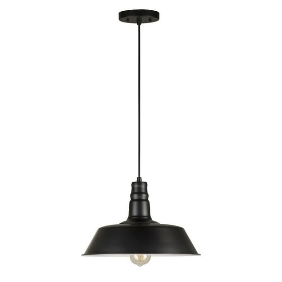 Forte Lighting 7692-01 1 Light 14" Wide Pendant - Black