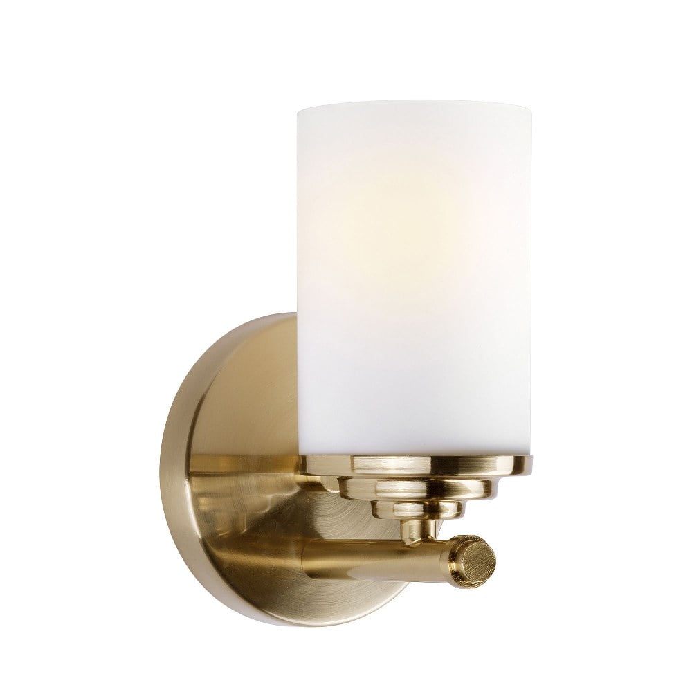 Ames Nickel Finish Cylinder Vanity Sconce, Dimmable, Direct Wired