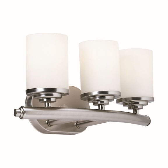5105-03-55-Forte Lighting-Ames - 3 Light Bath Bar-7 Inches Tall and 18 Inches Wide-Brushed Nickel Finish