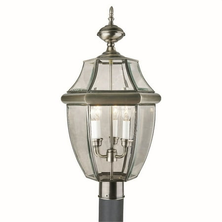 Forte Lighting - Cambridge - 3 Light Outdoor Post Lantern-24 Inches Tall and 12