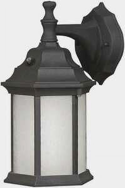 Forte Lighting - One Light Outdoor Lantern   Black Finish Frosted Seeded  Glass - image 1 of 3