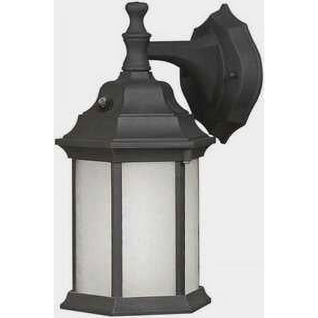 Forte Lighting - One Light Outdoor Lantern   Black Finish Frosted Seeded  Glass