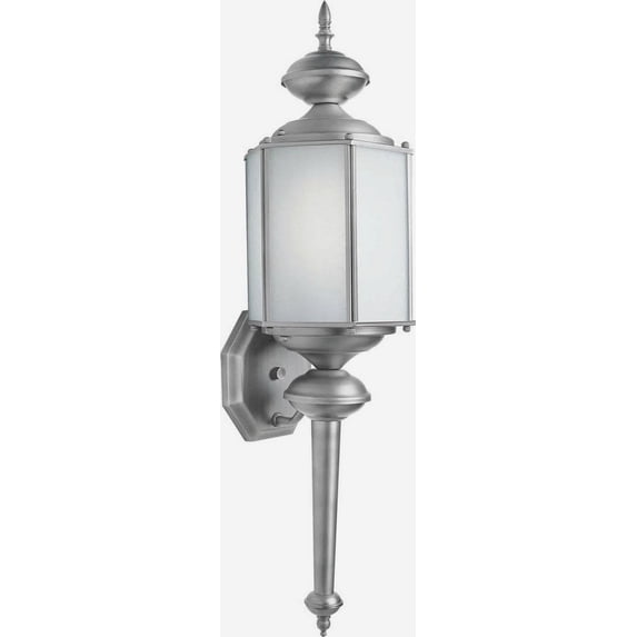 Forte Lighting - One Light Outdoor Lantern Olde Nickel Finish Frosted Seeded