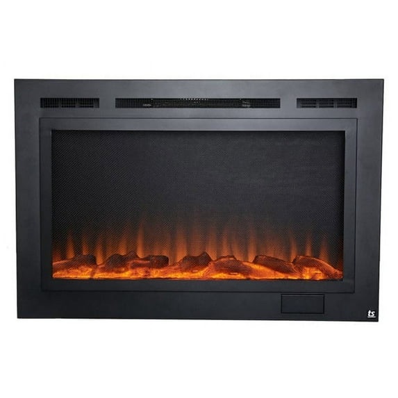 Forte Steel Mesh Screen Non Reflective 80048 40" Recessed Electric Fireplace