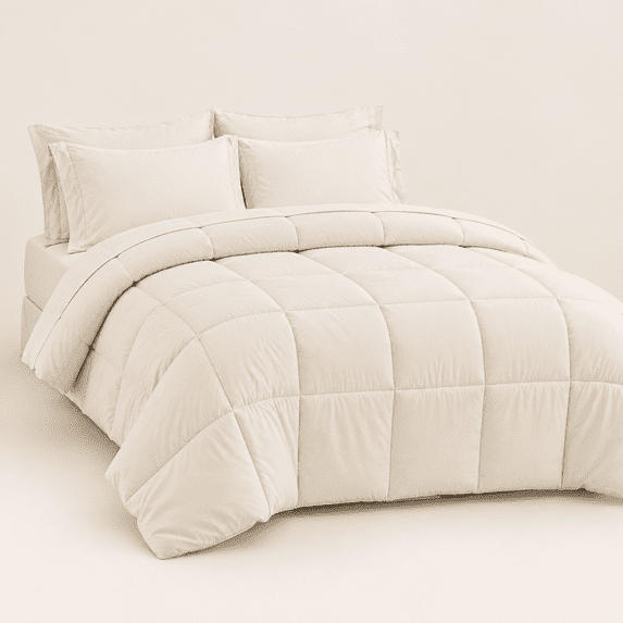Forter Set Beige 5 Pieces Bed In A Bag All Season Bedding Sets With 1 1 ...