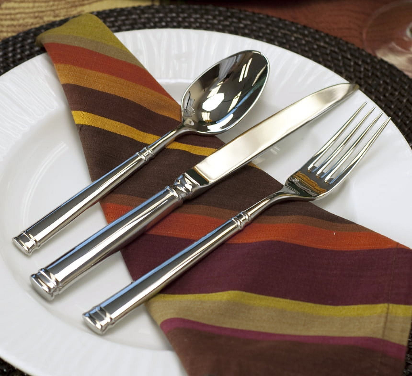 Fortessa Bistro 5-Piece Silver Stainless Steel Flatware Set