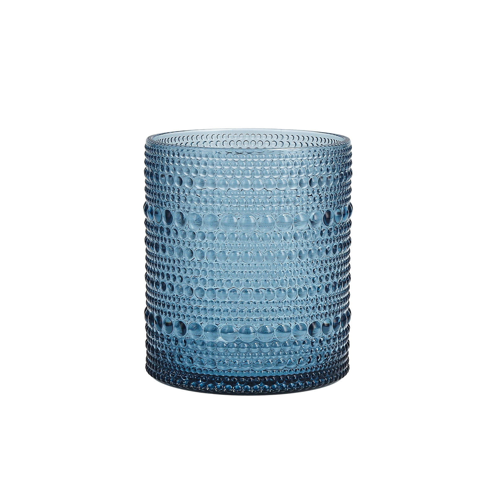 Cornflower Blue Acrylic Beaded Outdoor Double Old Fashioned Glasses, 10.5 Ounce, Set of 4