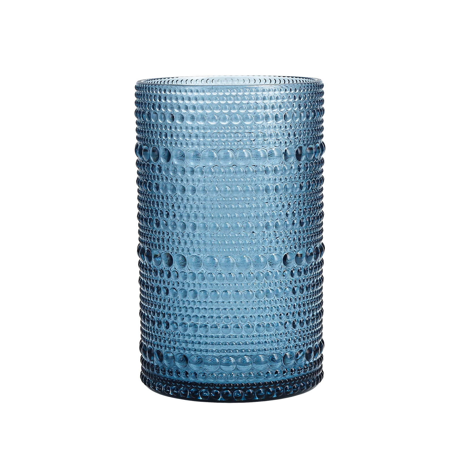 Fortessa Orbetto Outdoor Hobnail Plastic Drinkware Collection, Iced Beverage Cocktail Glass 4 Pack, 13 Ounce, Cornflower Blue