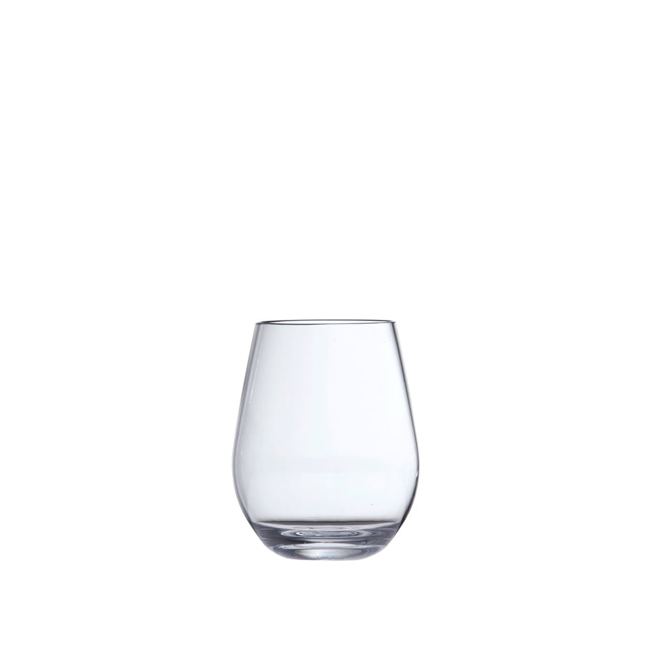 Fortessa 20 oz Clear Plastic Stemless Wine Glass Set of 6