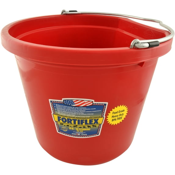 Fortex/Fortiflex FB-120R Flat-Sided Red Bucket, 20 Quart