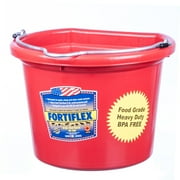Fortex/Fortiflex FB108R Heavy Duty Flat Side Bucket, Rubber Polymer Alloy, Red