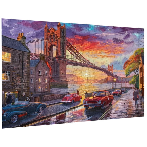 Forth Bridge at Sunset 100 Piece Jigsaw Puzzle for Adults Unique Pieces