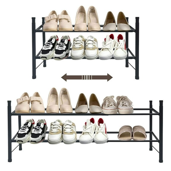 Forthcan 2 Tier Stackable Shoe Rack for Closet Expandable Shoe Shelf up to 12 Pairs