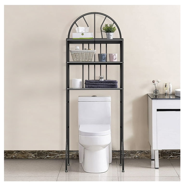 Forthcan 3 Tier Over the Toilet Storage Rack Metal Bathroom Organizer Black
