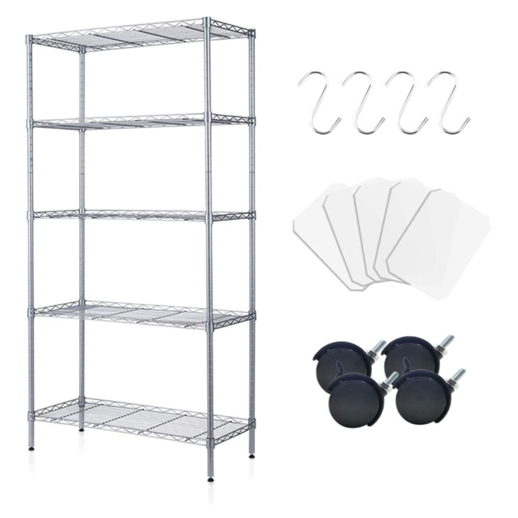 Forthcan 5 Tier Shelving Unit Adjustable Wire Shelves Organizer Shelf Rack Heavy Duty Metal