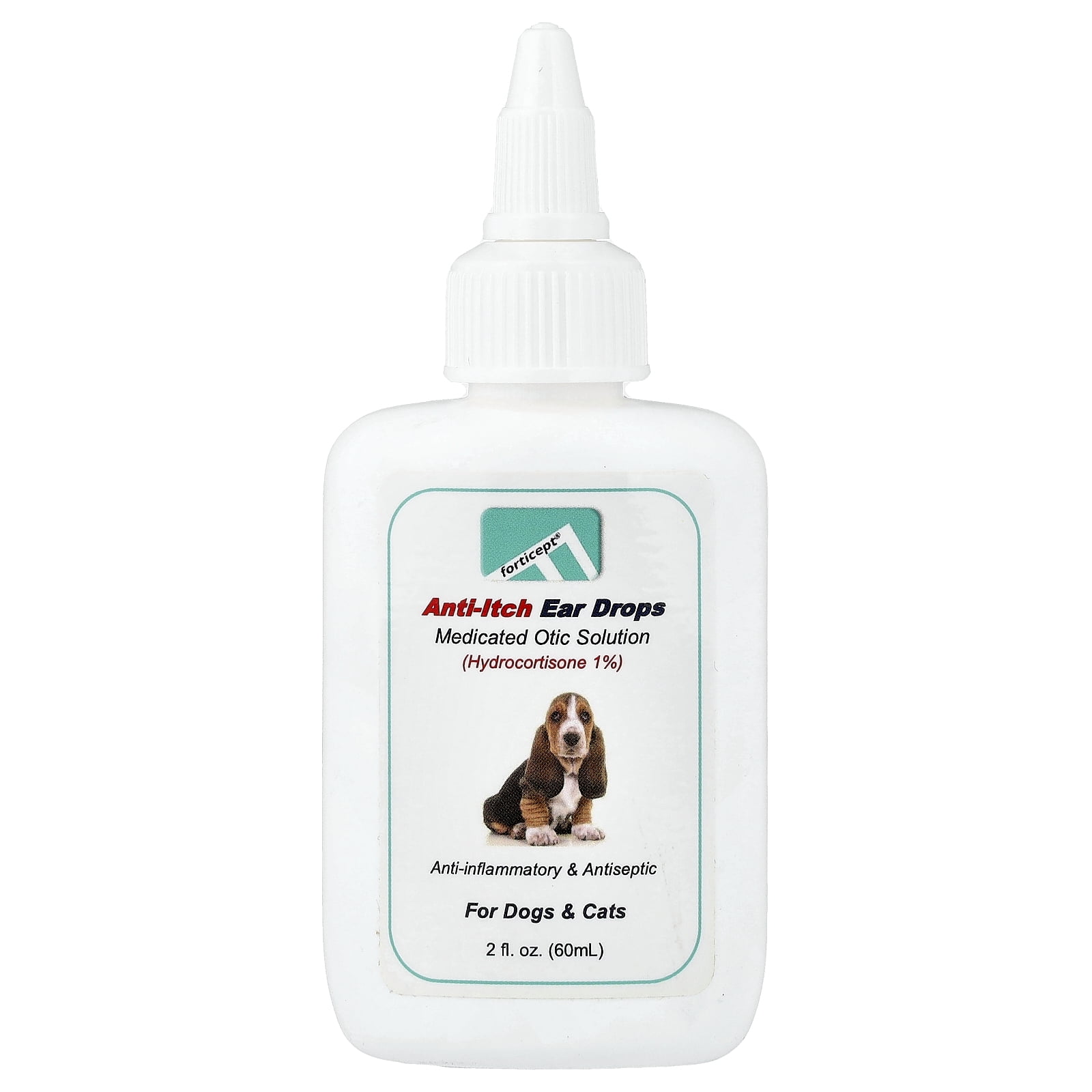 Forticept Anti-Itch Ear Drops, For Dogs & Cats, 2 fl oz (60 ml)
