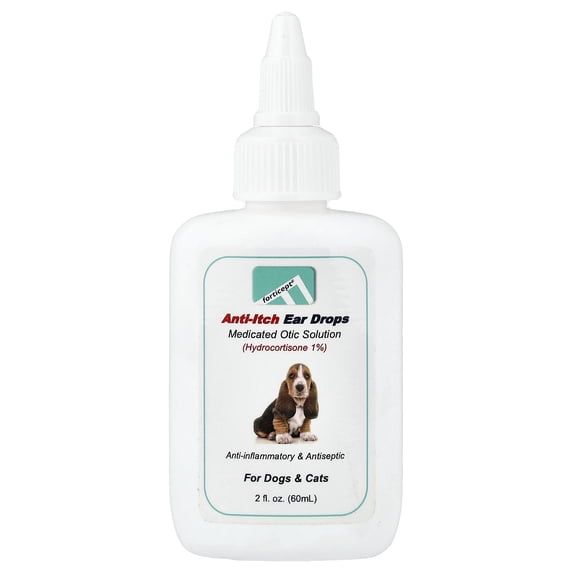 Forticept Anti-Itch Ear Drops, For Dogs & Cats, 2 fl oz (60 ml)