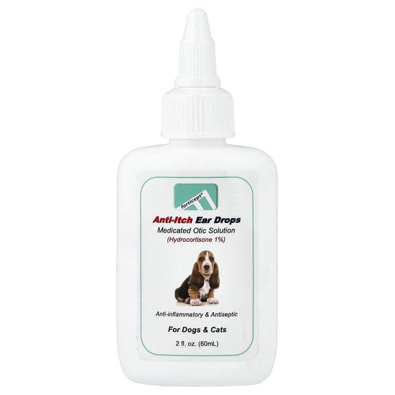 Forticept Anti-Itch Ear Drops, For Dogs & Cats, 2 fl oz (60 ml)