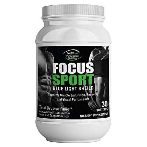 Fortifeye Vitamins Focus Sport Eye Care Supplement, Complex Mix of Macular Carotenoids Including Astaxanthin, Lutein, and Zeaxanthin - 30 Softgel Capsules