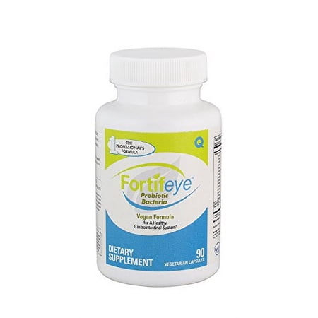 Fortifeye Vitamins Probiotic Bacteria - Natural Vegan Supplement with Digestive Enzymes, Supports Healthy Digestion, Immune and Ocular Systems, 30 Day Supply, 90 Capsules